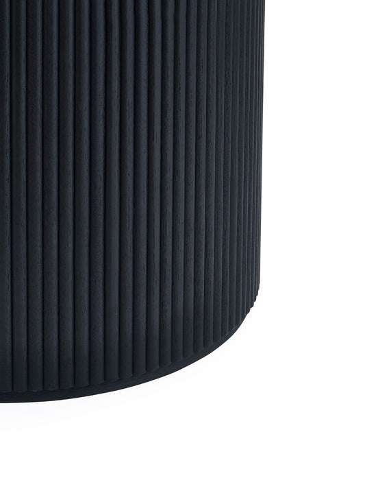 Louis Fluted Round Dining Table - Black