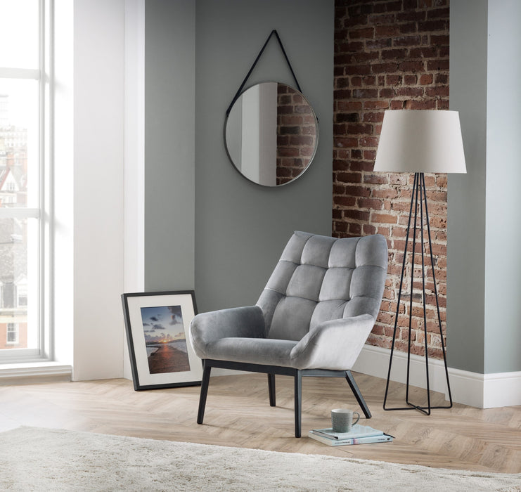 Lucerne Velvet Chair - Grey