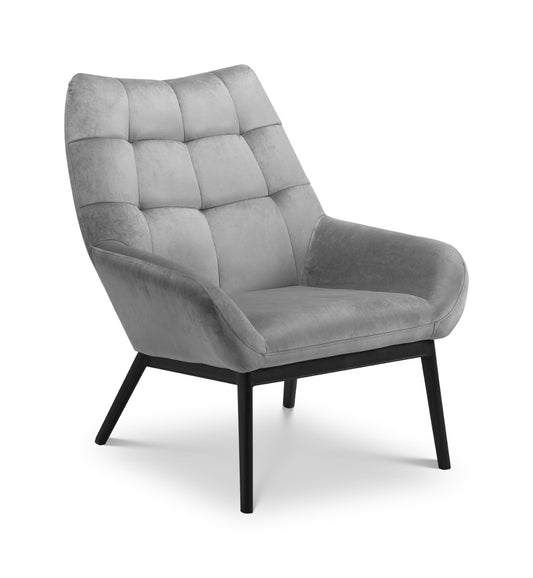 Lucerne Velvet Chair - Grey