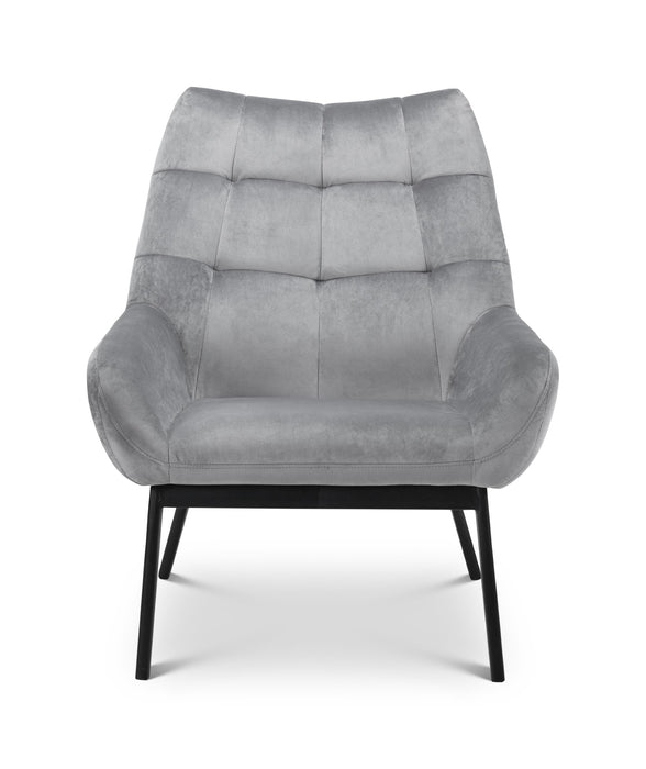 Lucerne Velvet Chair - Grey