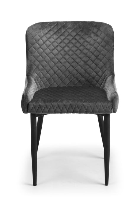 Set Of 2 Luxe Velvet Dining Chairs - Grey