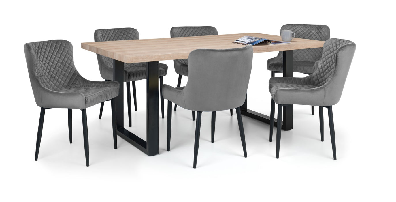Set Of 2 Luxe Velvet Dining Chairs - Grey