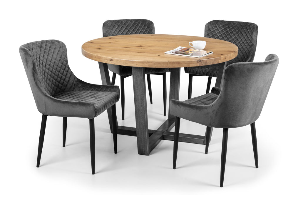 Set Of 2 Luxe Velvet Dining Chairs - Grey