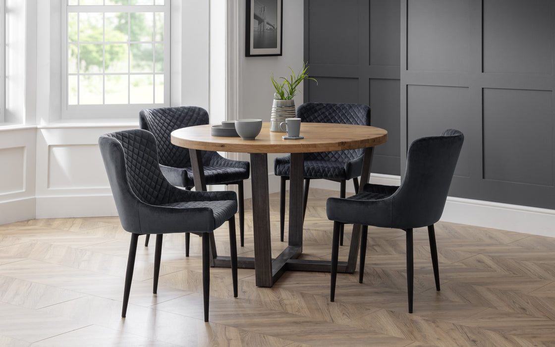 Set Of 2 Luxe Velvet Dining Chairs - Grey