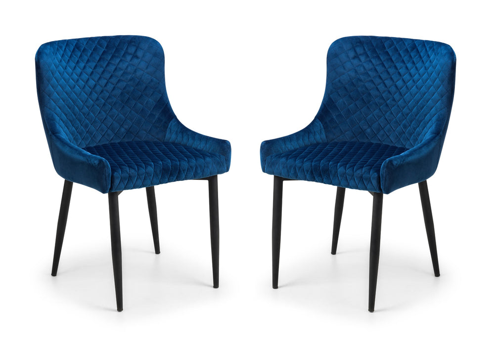 Set Of 2 Luxe Velvet Dining Chairs - Blue