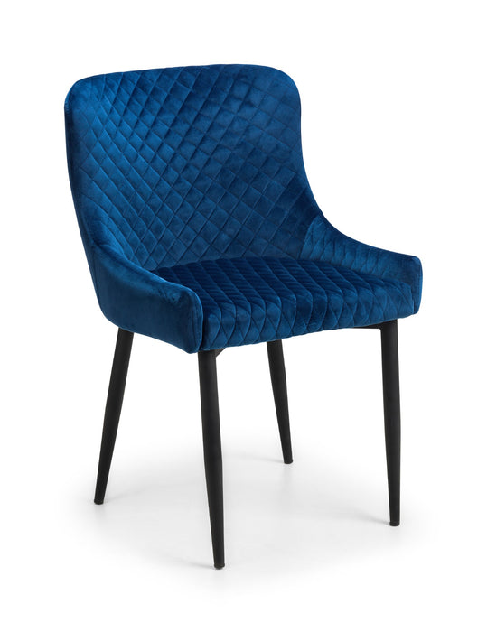 Set Of 2 Luxe Velvet Dining Chairs - Blue