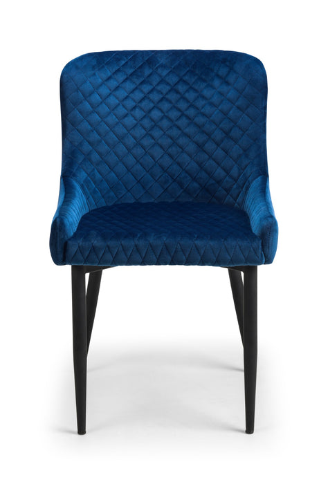 Set Of 2 Luxe Velvet Dining Chairs - Blue