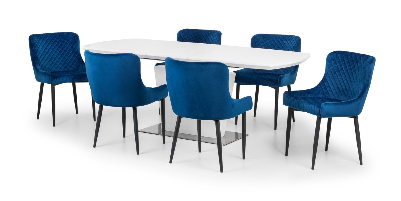 Set Of 2 Luxe Velvet Dining Chairs - Blue