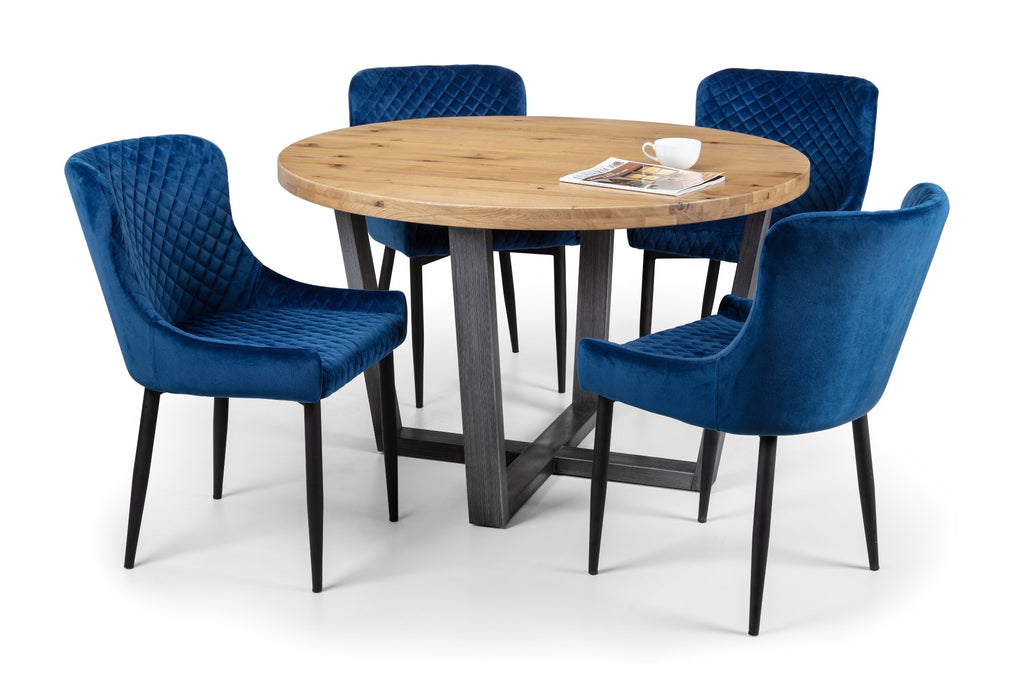 Set Of 2 Luxe Velvet Dining Chairs - Blue