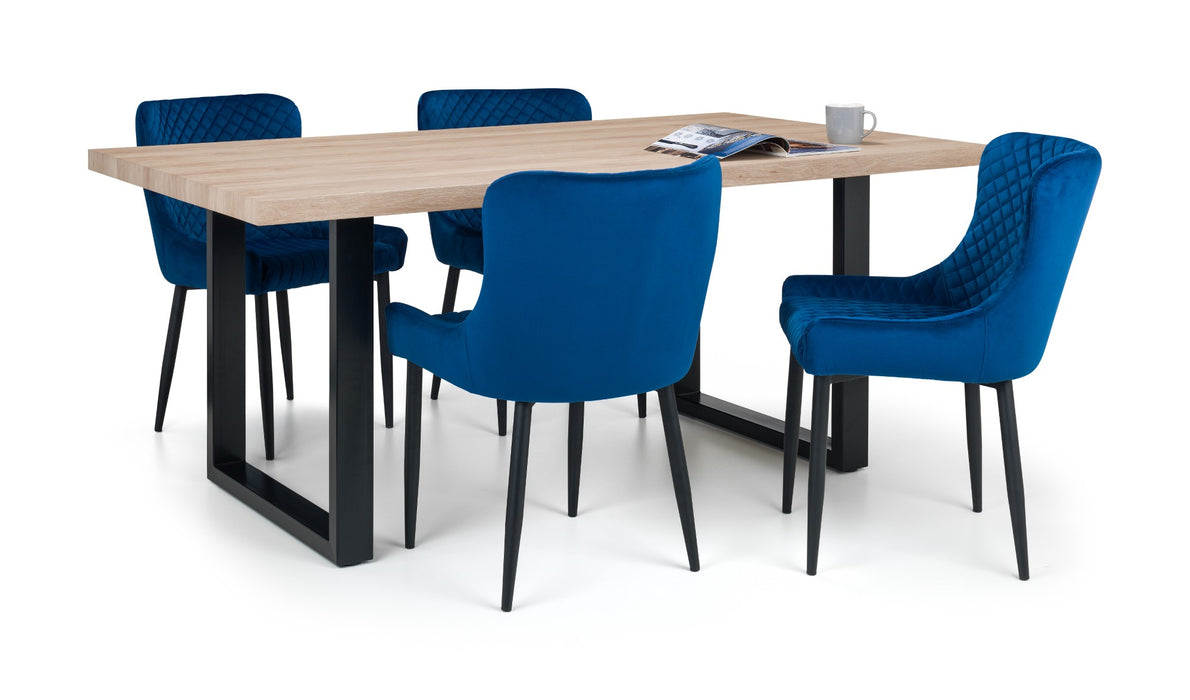 Set Of 2 Luxe Velvet Dining Chairs - Blue
