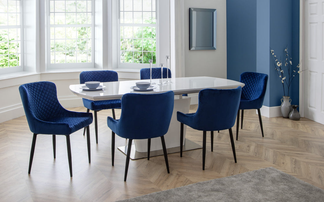 Set Of 2 Luxe Velvet Dining Chairs - Blue