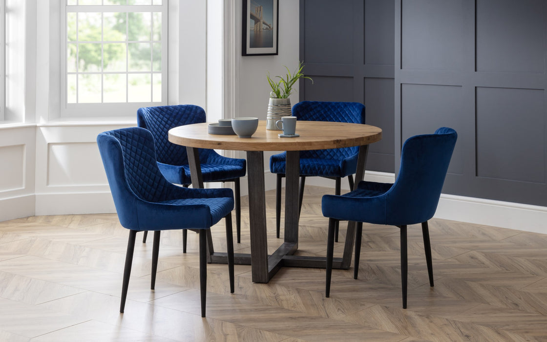 Set Of 2 Luxe Velvet Dining Chairs - Blue