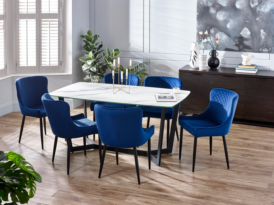 Set Of 2 Luxe Velvet Dining Chairs - Blue
