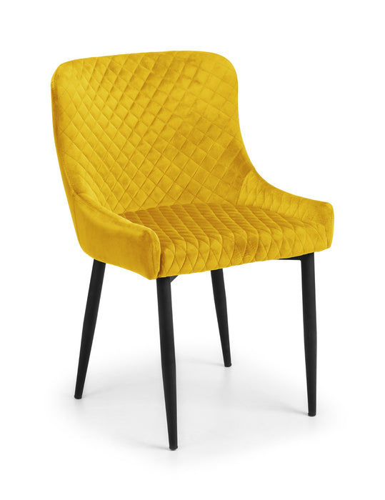 Set Of 2 Luxe Velvet Dining Chairs - Mustard