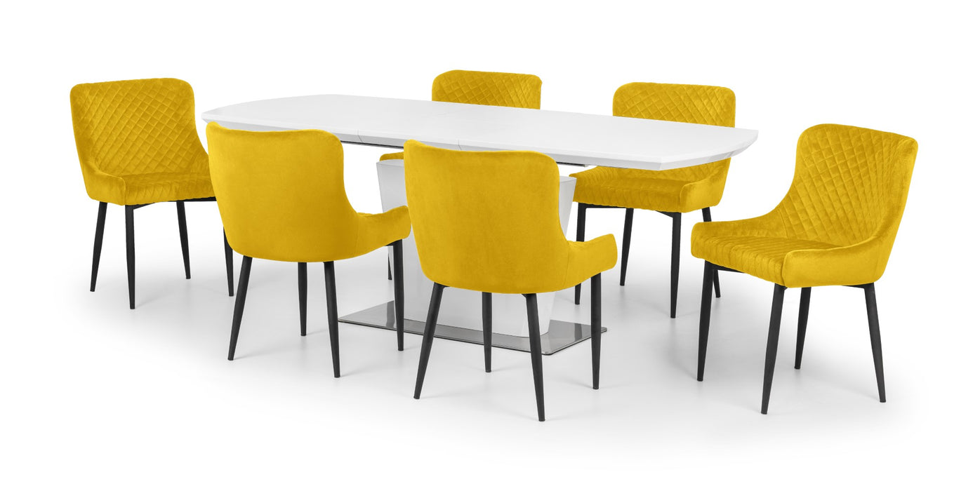 Set Of 2 Luxe Velvet Dining Chairs - Mustard