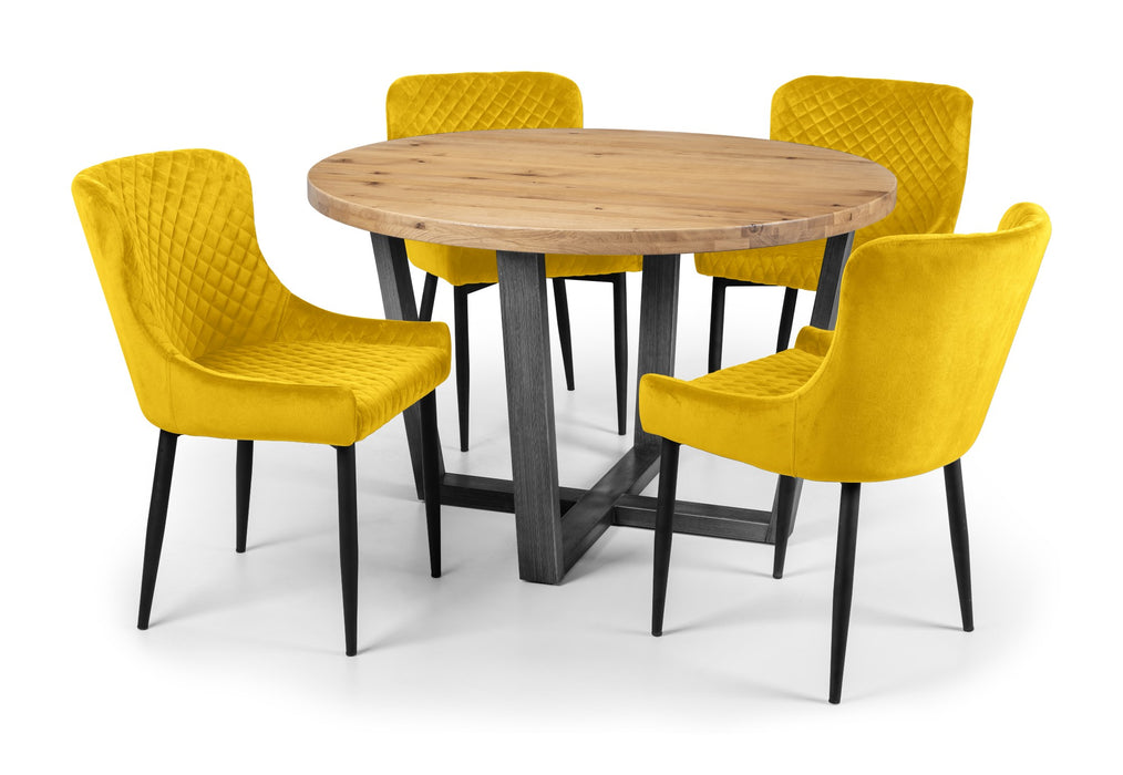 Set Of 2 Luxe Velvet Dining Chairs - Mustard