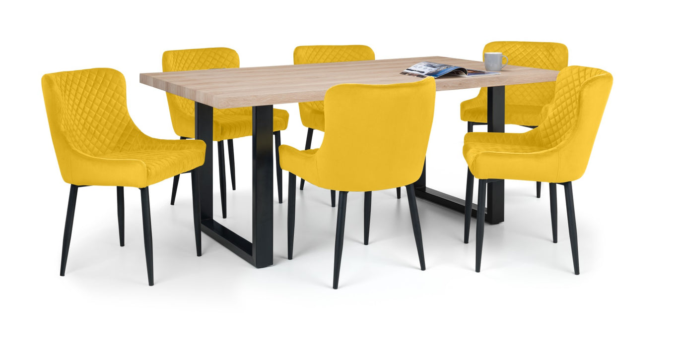 Set Of 2 Luxe Velvet Dining Chairs - Mustard