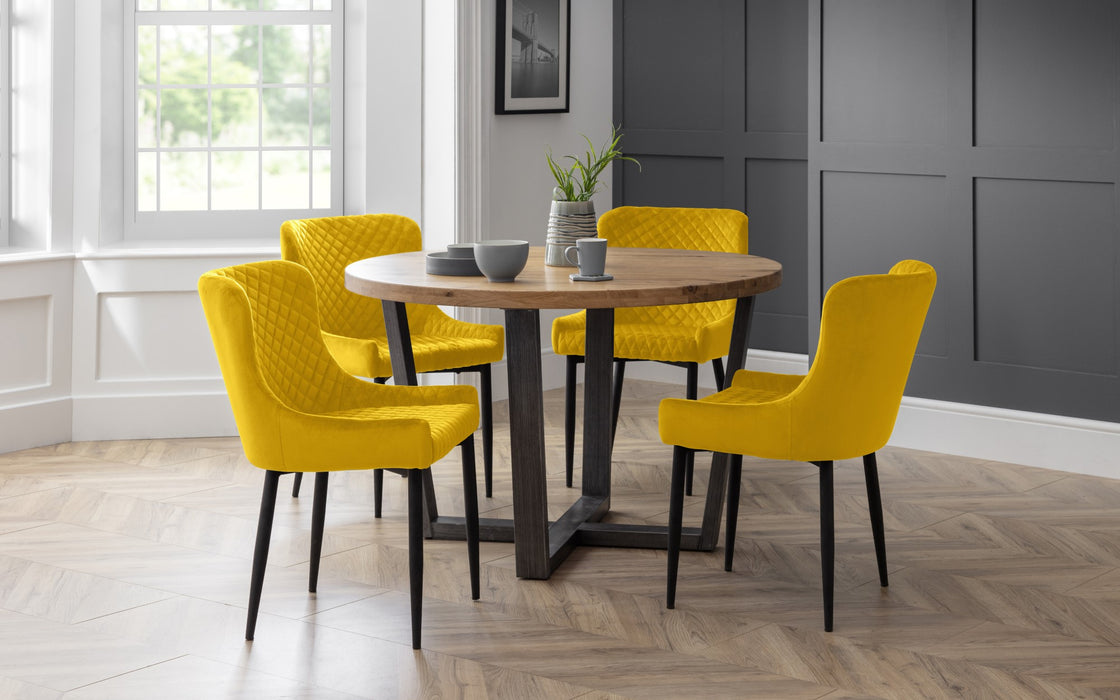 Set Of 2 Luxe Velvet Dining Chairs - Mustard