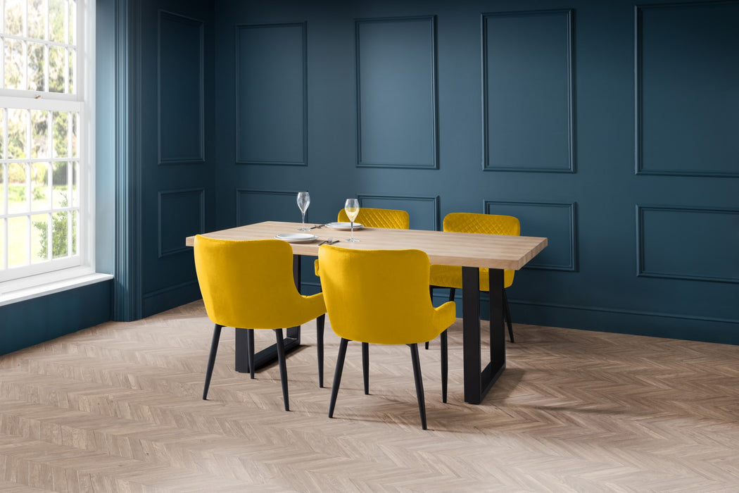 Set Of 2 Luxe Velvet Dining Chairs - Mustard