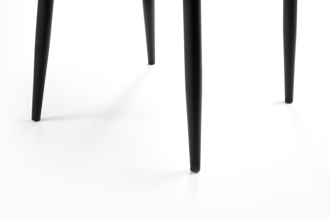 Set Of 2 Luxe Faux Leather Dining Chairs Black