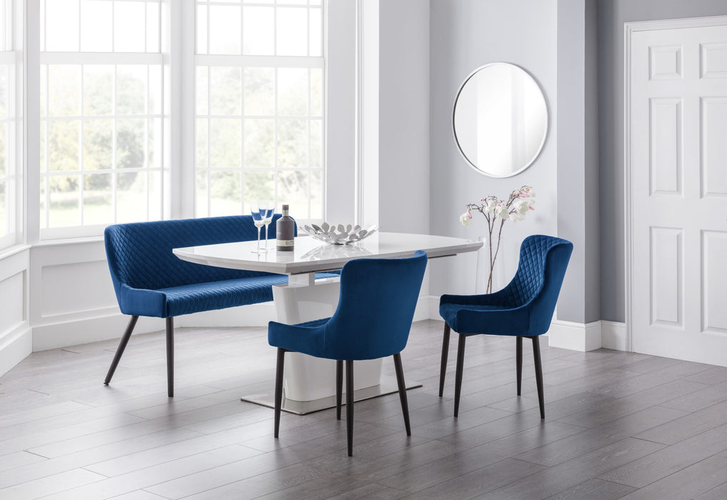 Luxe High Back Bench - Blue