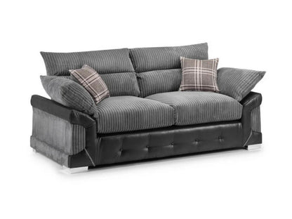 Dakota 3 Seater Sofa - Black/Grey