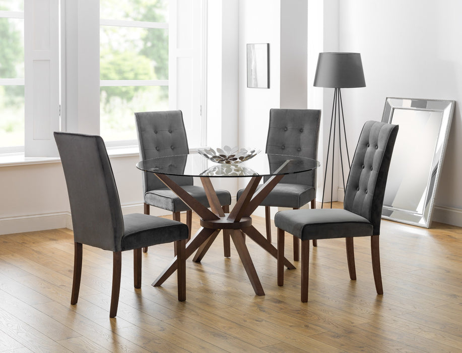 Set Of 2 Madrid Velvet Dining Chairs