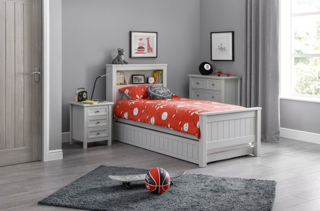 Maine Bookcase 90cm Single Bed - Dove Grey