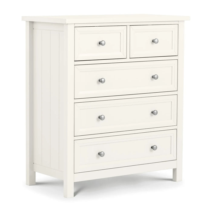 Maine 3 + 2 Drawer Chest - Surf White