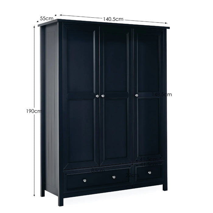 Maine 3 Door Combination Wardrobe - Dove Grey