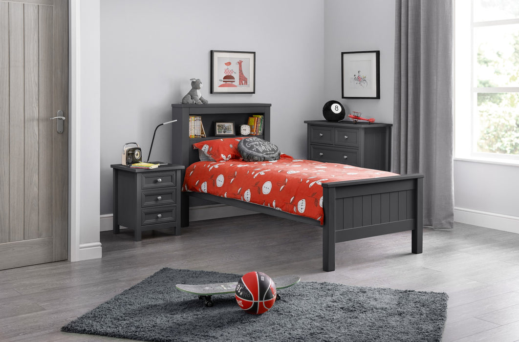 Maine Bookcase 90cm Single Bed - Anthracite