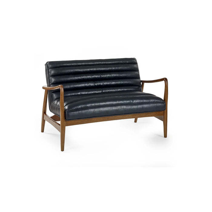 Marshall 2 Seater Sofa - Black Faux Leather