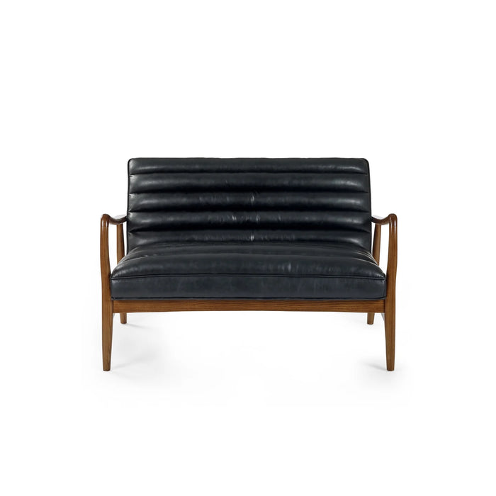 Marshall 2 Seater Sofa - Black Faux Leather