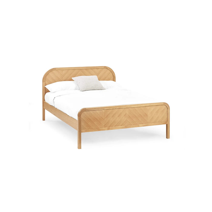 Milo Oak Chevron 150cm King Bed