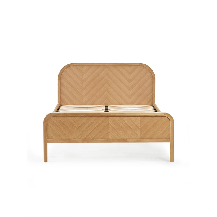 Milo Oak Chevron 135cm Double Bed
