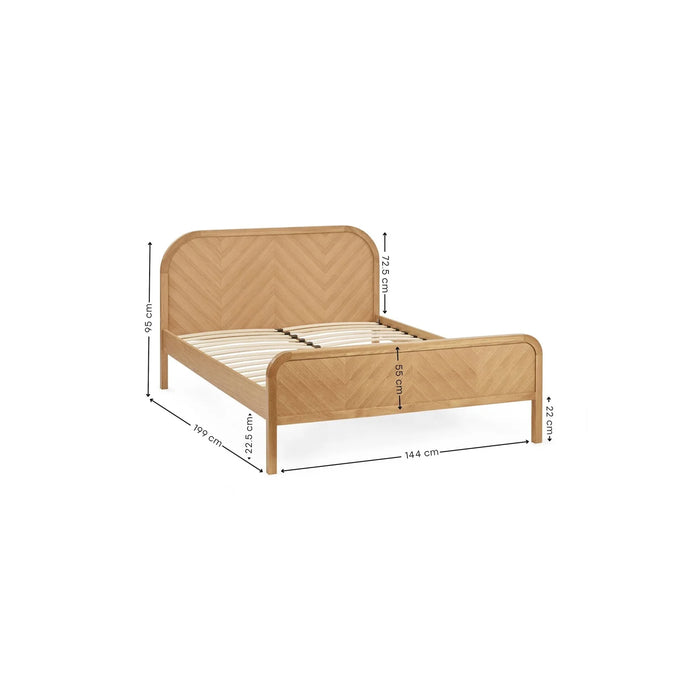 Milo Oak Chevron 150cm King Bed
