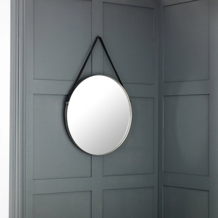 Opera Round Pewter Mirror