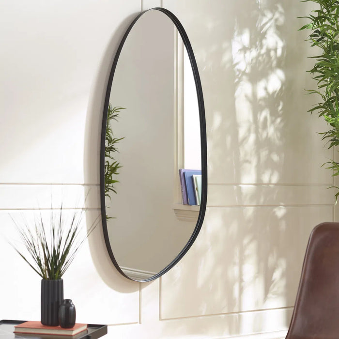 Rushmore Black Metal 95cm Organic Shaped Wall Mirror