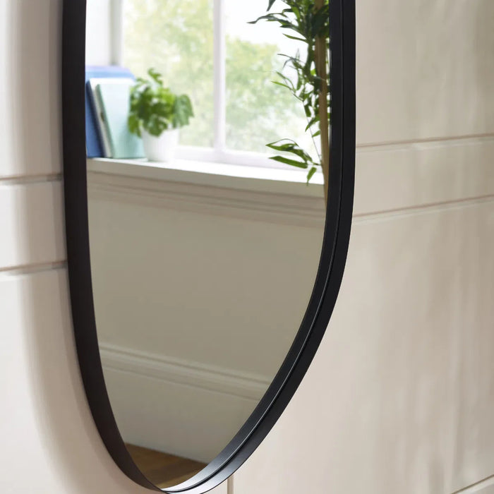 Rushmore Black Metal 95cm Organic Shaped Wall Mirror