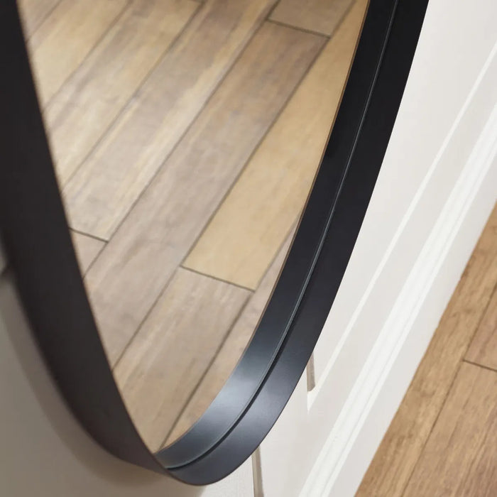 Rushmore Black Metal 95cm Organic Shaped Wall Mirror