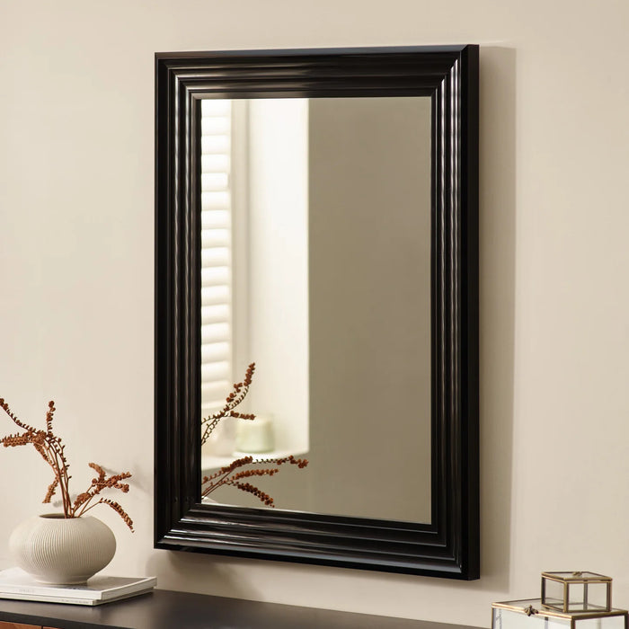 Tokyo Rectangular Wall Mirror - Gloss Black