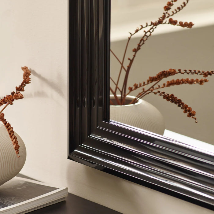 Tokyo Rectangular Wall Mirror - Gloss Black