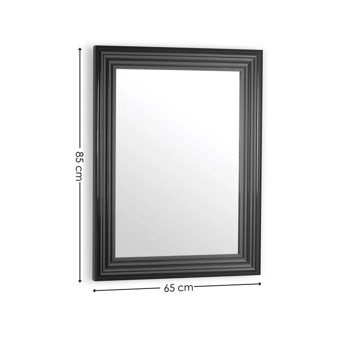 Tokyo Rectangular Wall Mirror - Gloss Black
