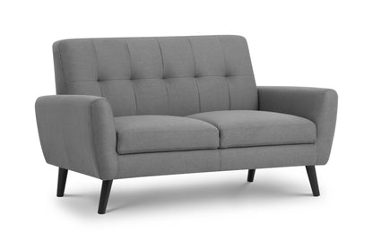 Monza 2 Seater Compact Retro Sofa - Grey