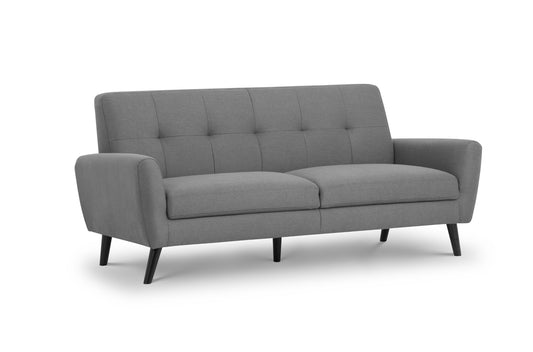 Monza 3 Seater Compact Retro Sofa - Grey