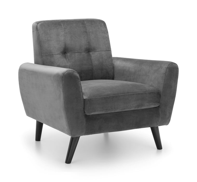 Monza Chair In Dark Grey Velvet