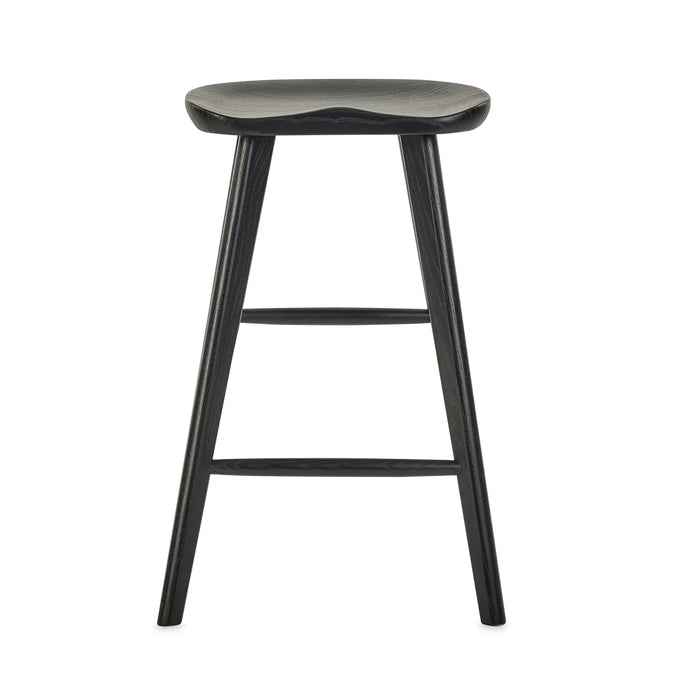 Mulu Solid Oak Bar Stool - Black