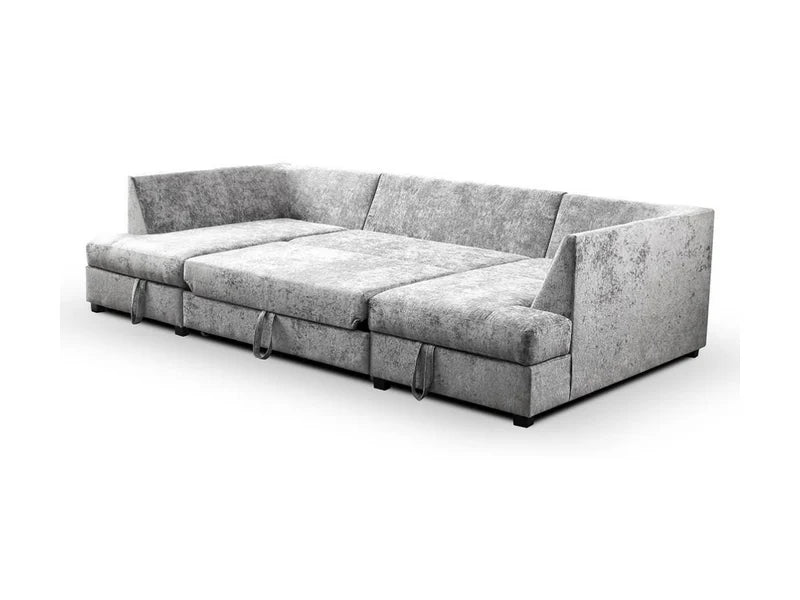 Windsor U Shape Sofa Bed with Storage - Platinum Grey