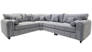 Gray sectional sofa on a white background