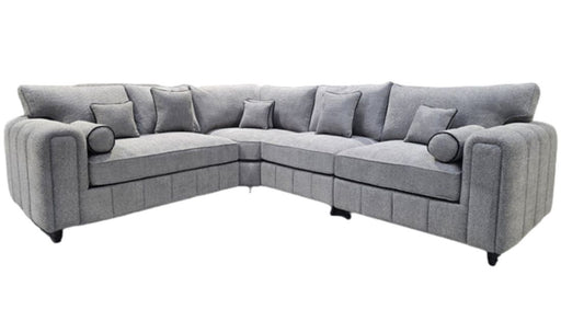 Gray sectional sofa on a white background